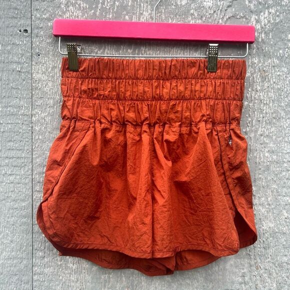 Free People Movement Orange The Way Home Shorts Sz small  NWOT athletic preppy - Picture 5 of 6